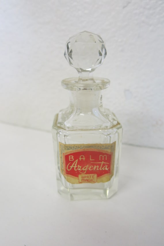 Antique Perfume Bottle Argenta Balm Pressed Glass 