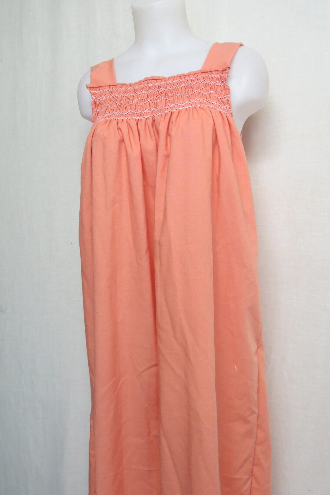 Peasant Dress Handmade Sleeveless House Dress Peach S/M Etsy