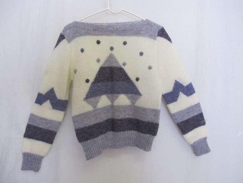 Pullover Sweater Bobbie Brooks Sweater Fuzzy Intarsia image 1