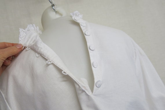 Victorian Style Blouse Cotton Crochet Blouse High… - image 7