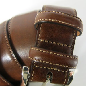 TRAFALGAR Leather Belt Brown Men's Belt Size 40 Handmade in USA image 3