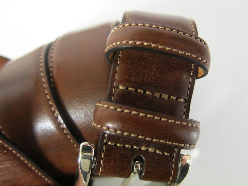 TRAFALGAR Leather Belt Brown Men's Belt Size 40 Handmade in USA image 3