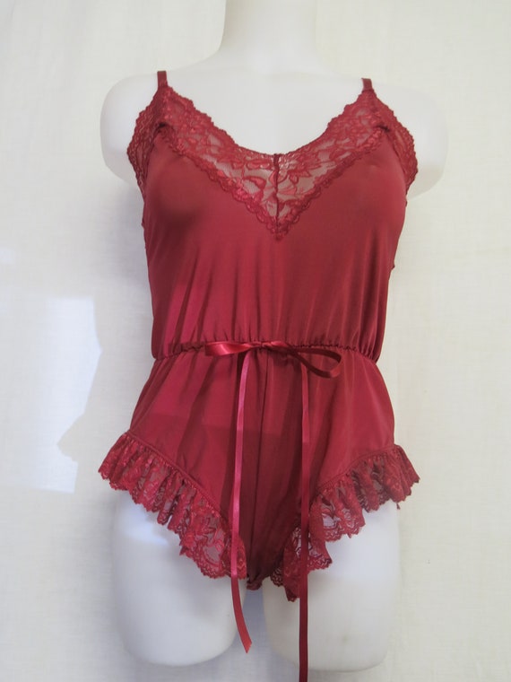 Romper Onesie Lace Teddy Lace Romper Bodysuit Bur… - image 3