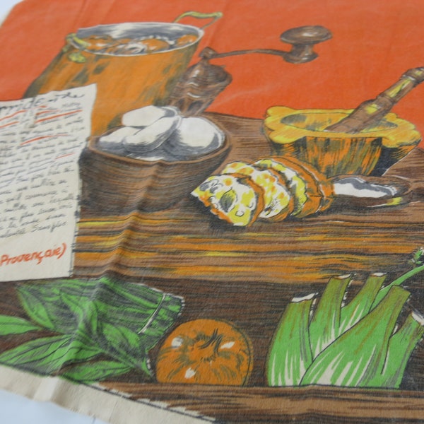 French Linen Dish Towel Silk Screen Recipe  Fall Color