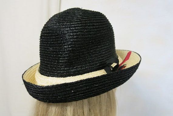 Summer Straw Derby Hat 1960's Mod Hat Don Anderso… - image 5