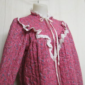 Quilted Cotton Robe/House Coat 1970&#39;s JC Penney&#39;s Vintage