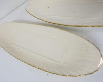 LENOX Butter Dish Ivory Porcelain Gold 24K Trim