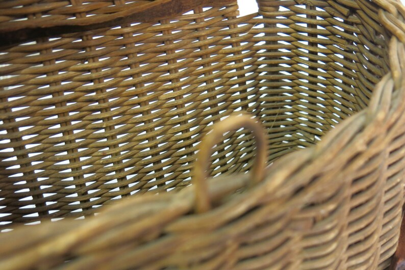 Antique Creel Basket Fishing Basket Fishing Collectible Old Etsy
