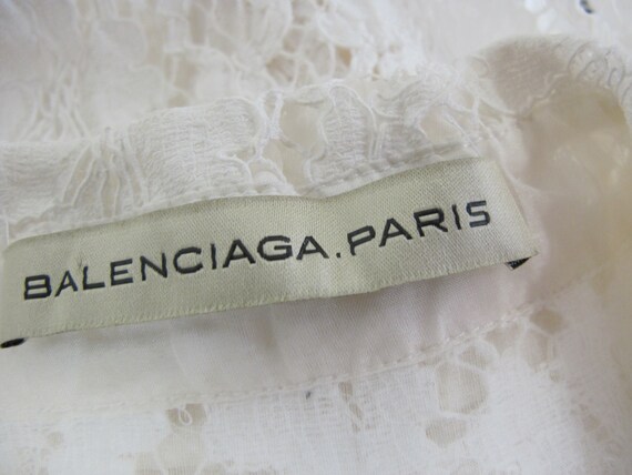 Balenciaga White Lace Tunic Blouse Designer Lace … - image 10