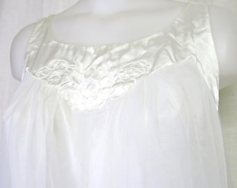 Sheer White Nightgown: Gossard Artemis 1960s Tent Style