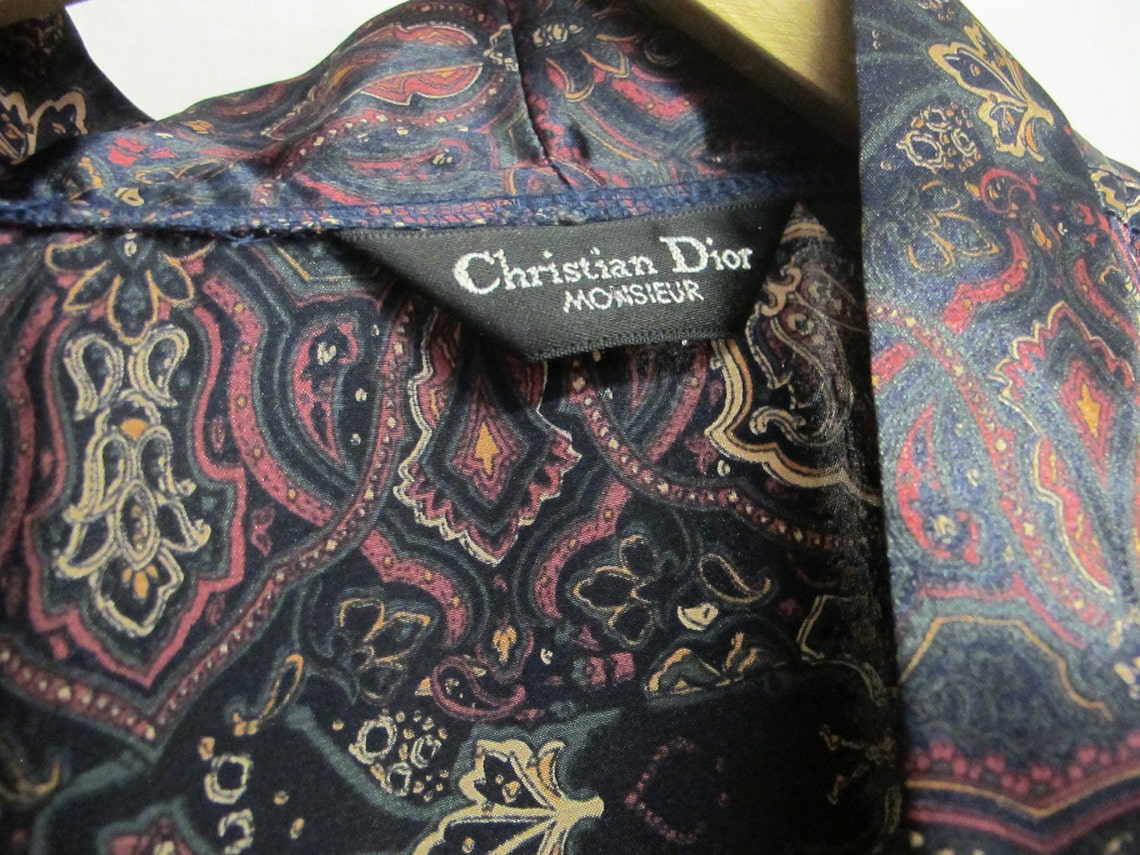 Men's Christian Dior Robe Paisley Robe Silk Like Robe 1980 | Etsy