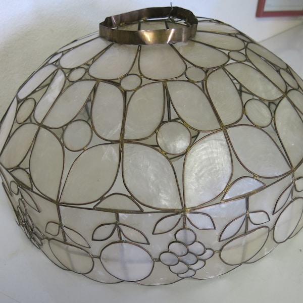 Capiz Shell Lamp Shade Light Fixture Mid Century Capiz  Shell Shade