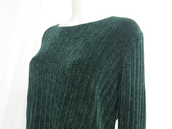 Chenille Sweater Bulky Sweater Cropped Boxy Soft and Plush Forest