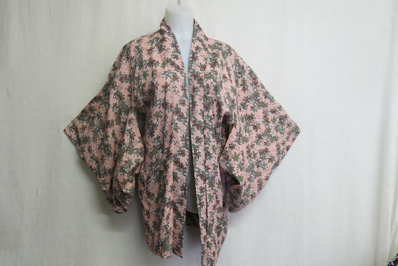 Japanese Kimono Floral Rayon Short Kimono Jacket … - image 1