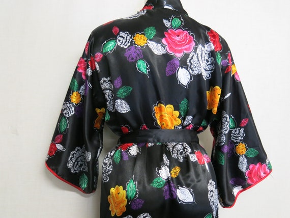 Kimono Robe Floral Satin Robe Full length Loungew… - image 8