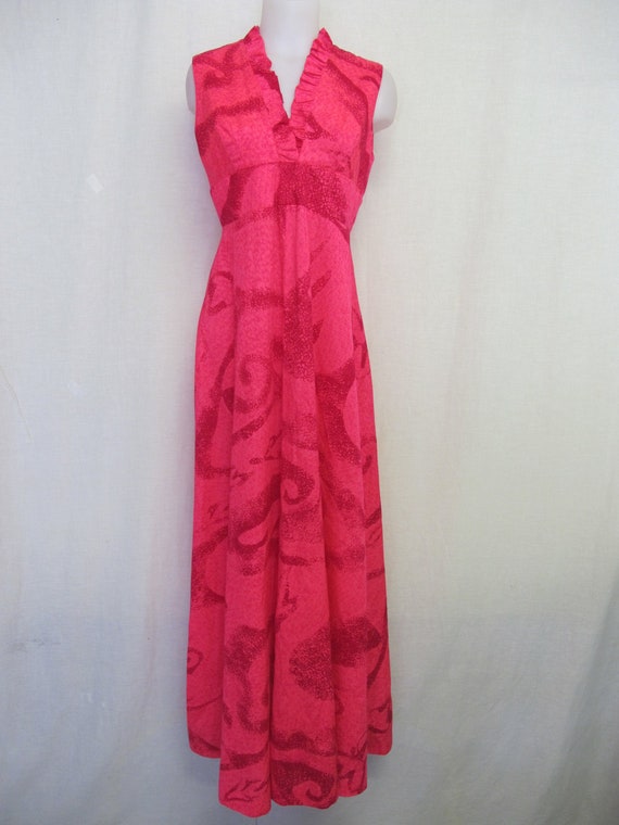 Hawaiian Maxi Dress Mod Long Dress Psychedelic Dre