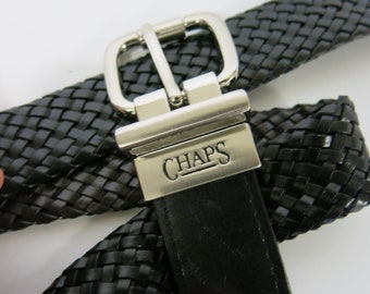 VINTAGE RALPH LAUREN BLACK ITALIAN LEATHER CROC EMBOSSED 2\