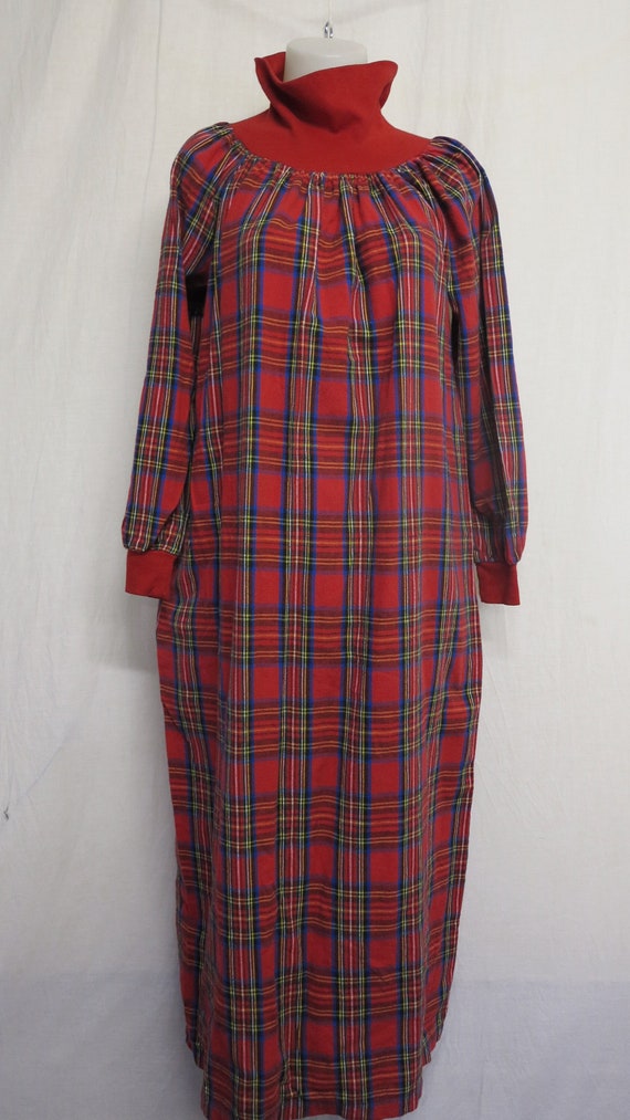 Cotton Flannel Nightgown Vermont Country Store Red Plaid Nightgown