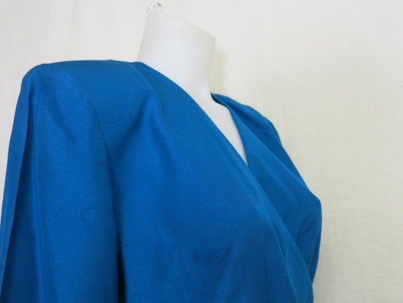 Albert Nipon Boutique Silk Blouse Royal Blue Blou… - image 8