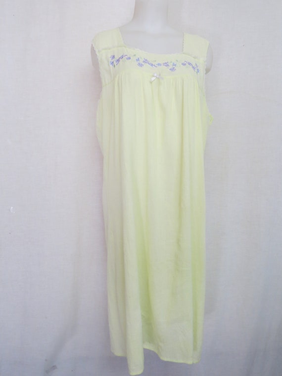 Cotton Gauze Nightgown Cotton Nightgown Pale Yell… - image 2