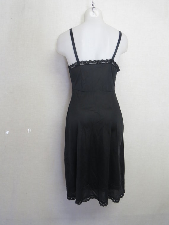 Black Nylon Slip 1960s Slip Charmode Goth Slip 34… - image 7