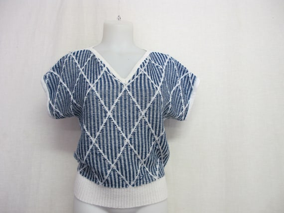 Retro Cotton Knit Top Skater Cropped Sassy 1980s