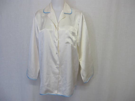 Satin Night Shirt Bed jacket French Satin Bed Jac… - image 4