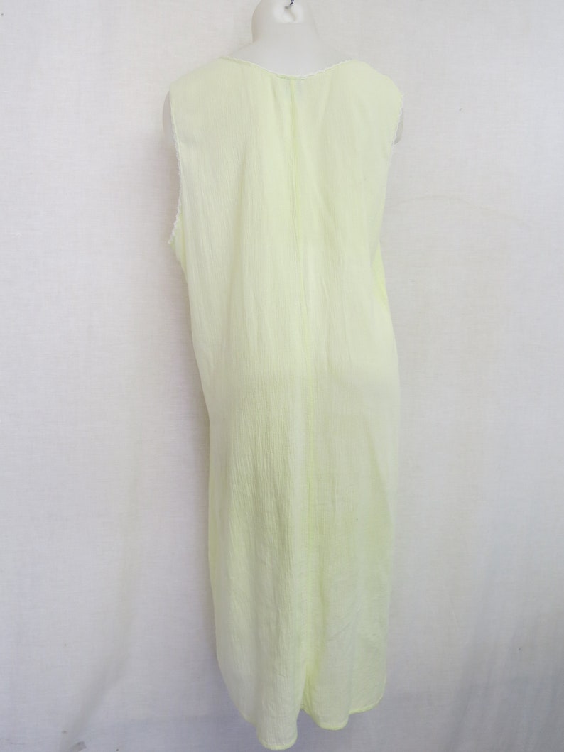 Cotton Gauze Nightgown Cotton Nightgown Pale Yellow Nightgown S/M image 5