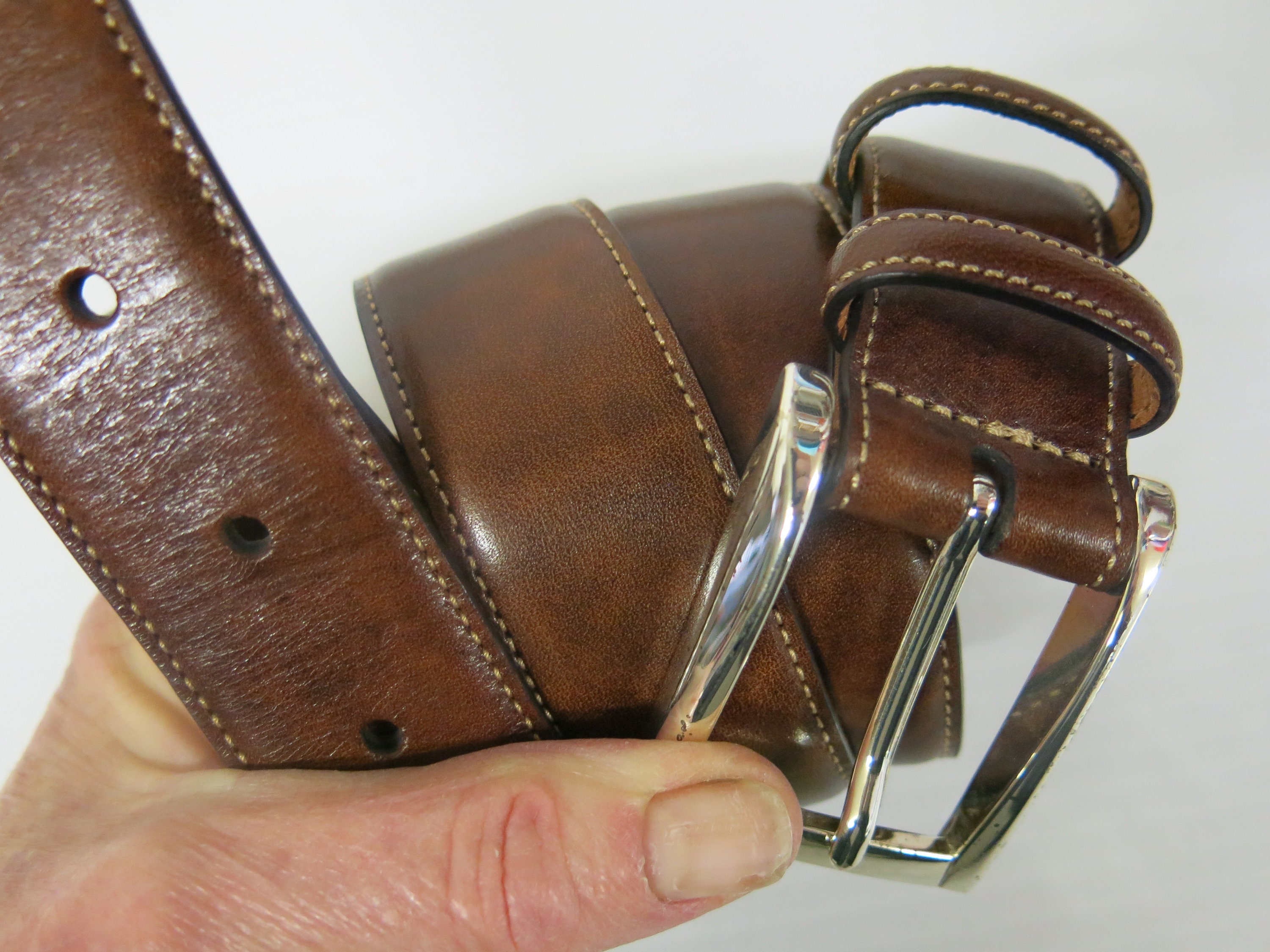 TRAFALGAR Leather Belt Brown Men display picture 2