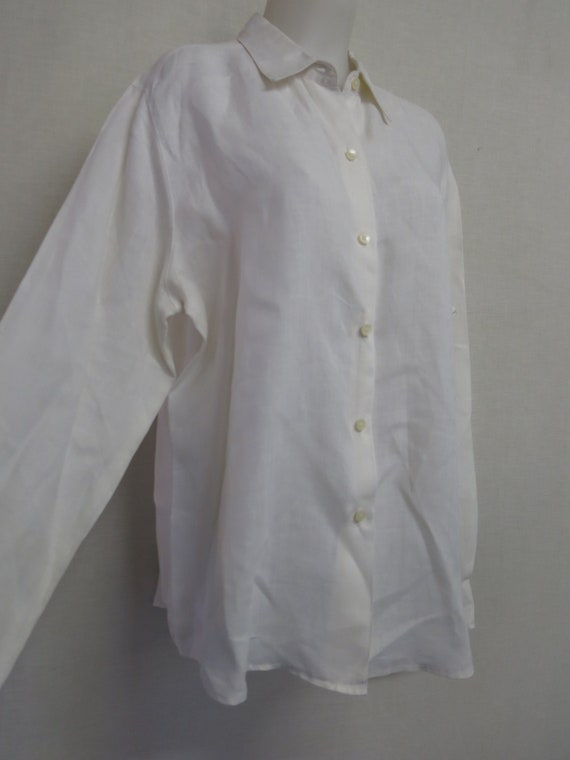 White Linen Blouse Long Linen Tunic Blouse Long Li