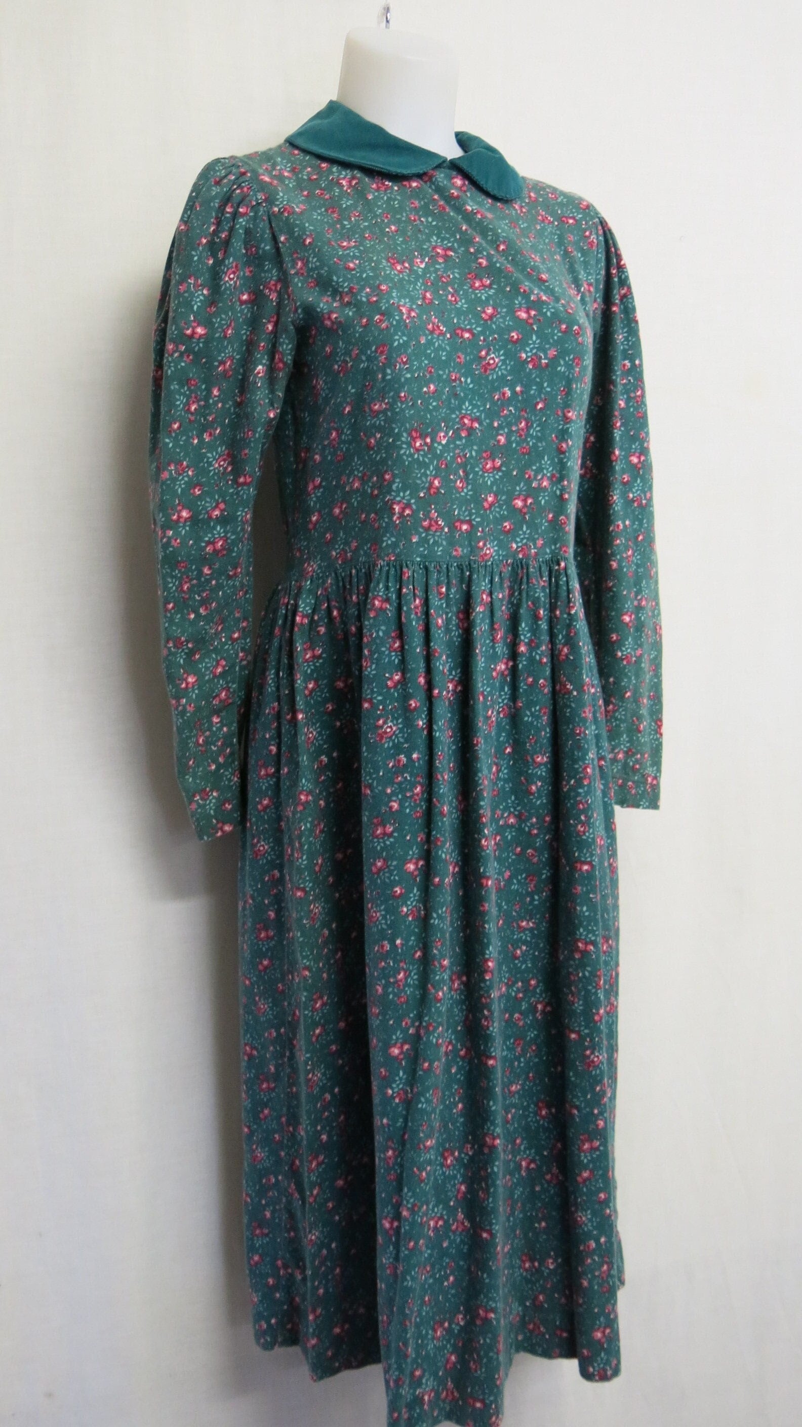 Laura Ashley Dress Prairie Hippie Dress Floral Cotton Dress Size 10 UK 12 Etsy