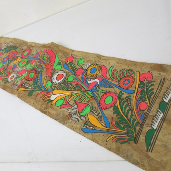 Amate Mexican Bark Painting Folk Art Bird Painting Tree of Life Long