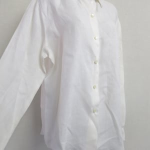 White Linen Tunic Blouse: Liz Claiborne Button-Front Top XL