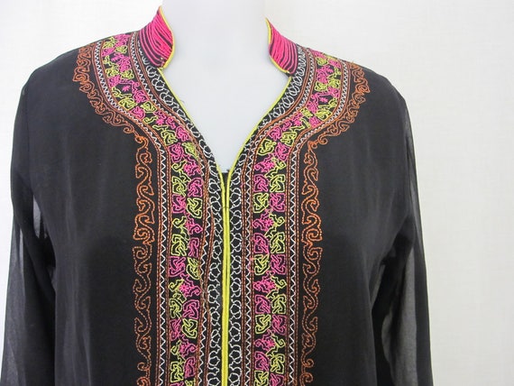 Embroidered Boho Silk Tunic Dress - image 5