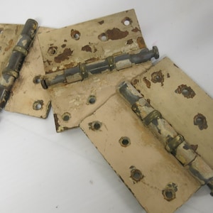 Metal Hinge White Shabby Rustic Rusty Iron Hinges Set of 3