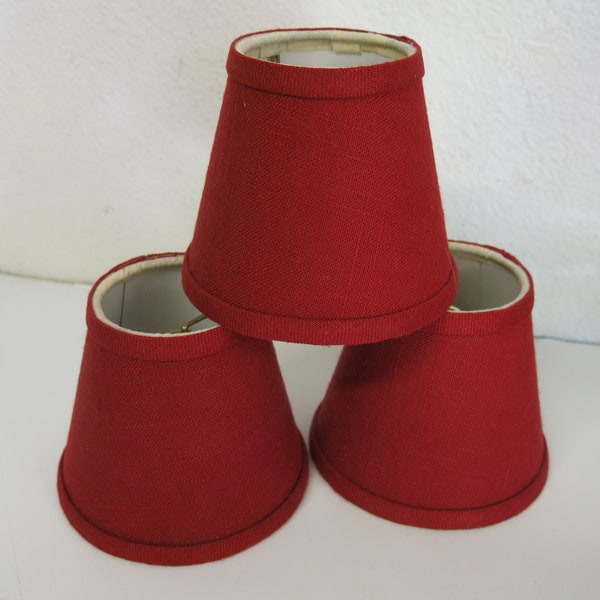 Mid Century Style Lamp Shades Small Size Linben Fabric Shade Deadstock Burgundy