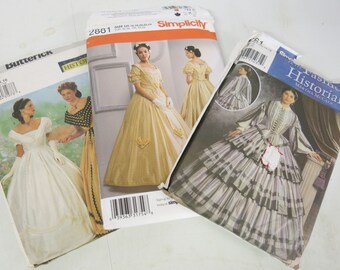 Historical Gowns Vintage Pattern Simplicity Butterick Victorian Civil War 1900 Century Uncut