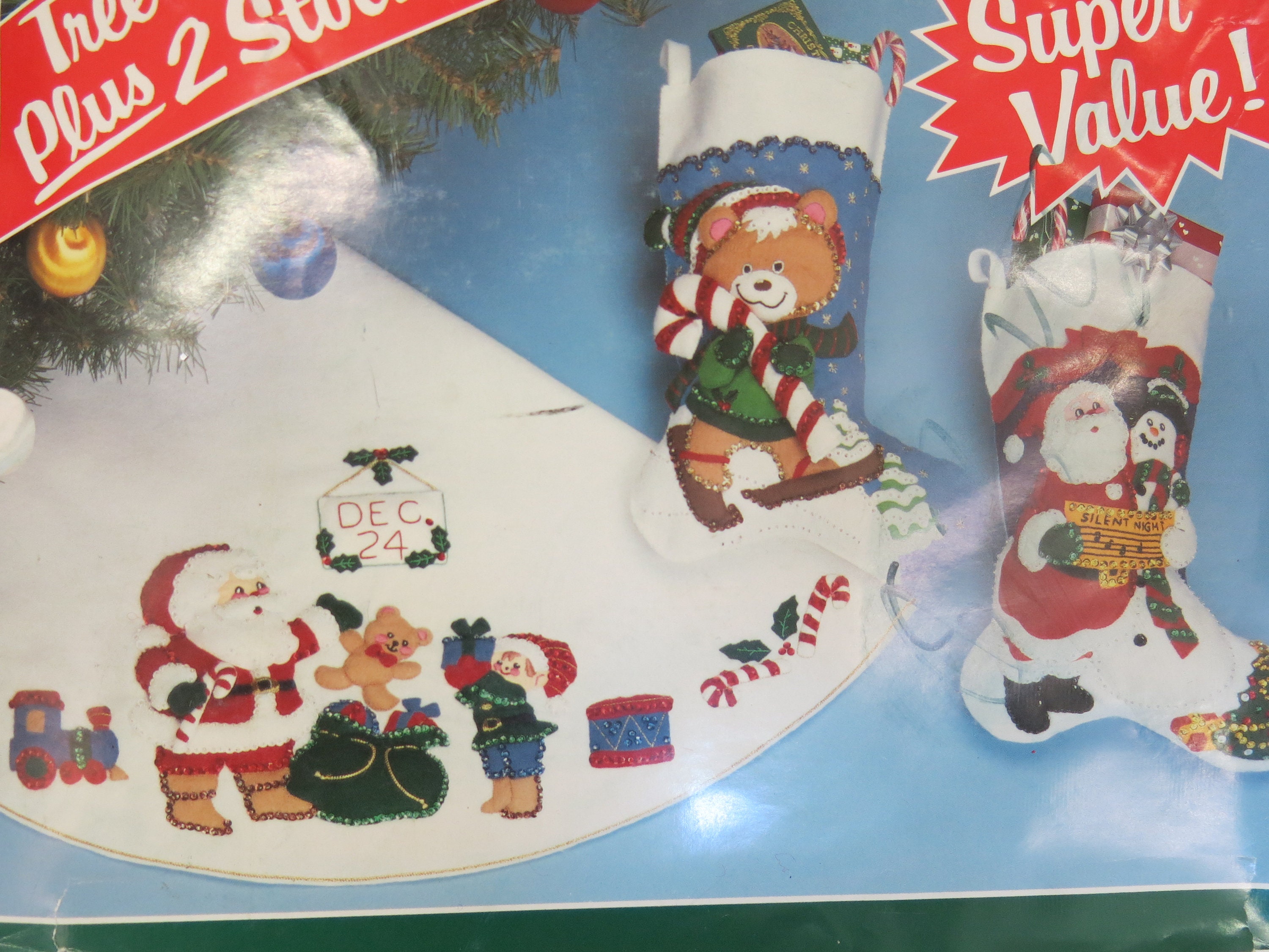 Dimensions Christmas Stocking Kit Animal Friends and Santa