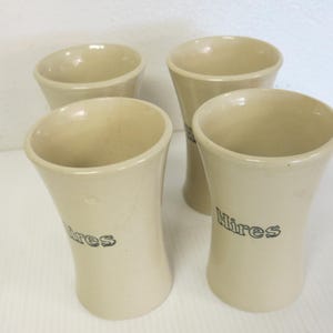 Vintage Hires wortelbier aardewerk mokken set van 4 | Steengoed kopjes reclame |  Geglazuurde keramische mokken |