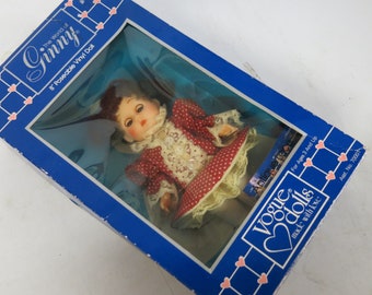 The World of Ginny Doll 8" Vogue Dolls 1984 Antique Lace Red Dress No. 71002
