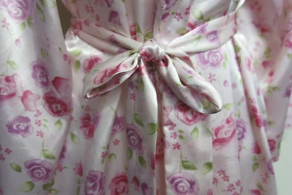 Oscar de la Renta Robe Floral Satin Robe Full len… - image 4