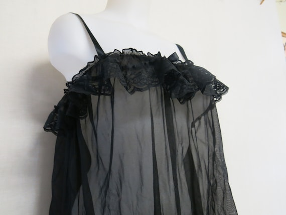 Black Lace Baby Doll Victoria's Secret Nightgown … - image 1