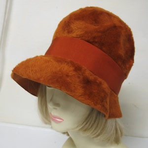 MOD Bucket Hat Fuzzy Wool 1960's Slouchy Hat Fall Color