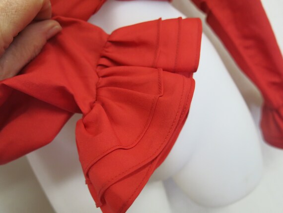 Red Ruffle Blouse Pirate Blouse Poet's Blouse Rom… - image 3