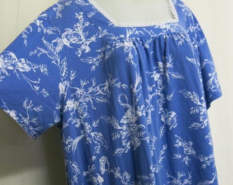 Old Fashioned Nightgown Cotton Nightgown Short Sleeve 3X plus