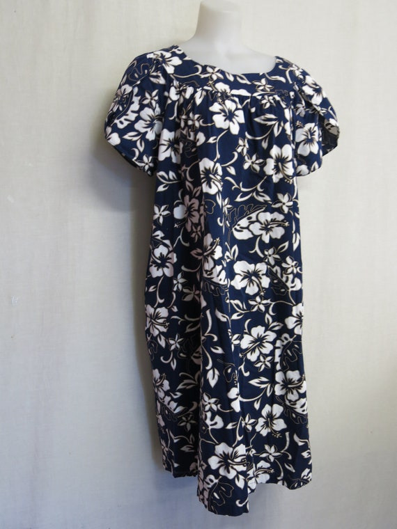 Hawaiian MuuMuu Hawaiian Dress Cotton Floral Cafta