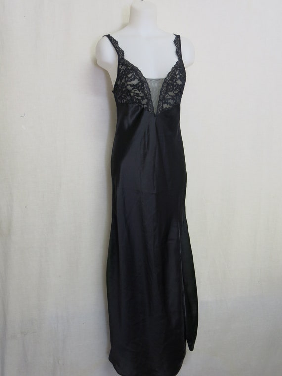 Black Satin Nightgown Victoria's Secret Nightgown… - image 1