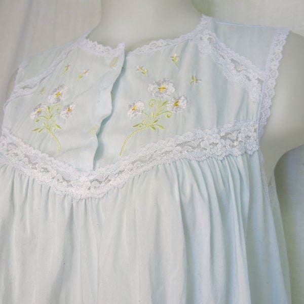 Old Fashioned Nightgown Cotton Batiste Romantic Sleeveless Nightgown M Barbizon