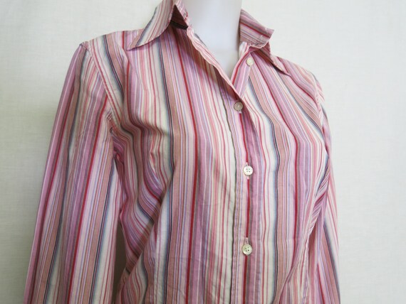 ETRO Cotton Blouse Shirt Striped Cotton Blouse Sm… - image 4