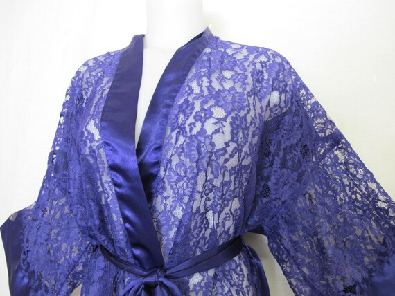 Victoria's Secret Kimono Robe Dressing Gown Lace … - image 3